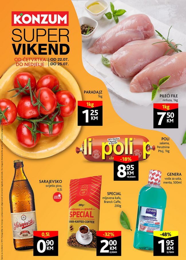 Konzum: Vikend akcija od 22. do 25.07.2021.