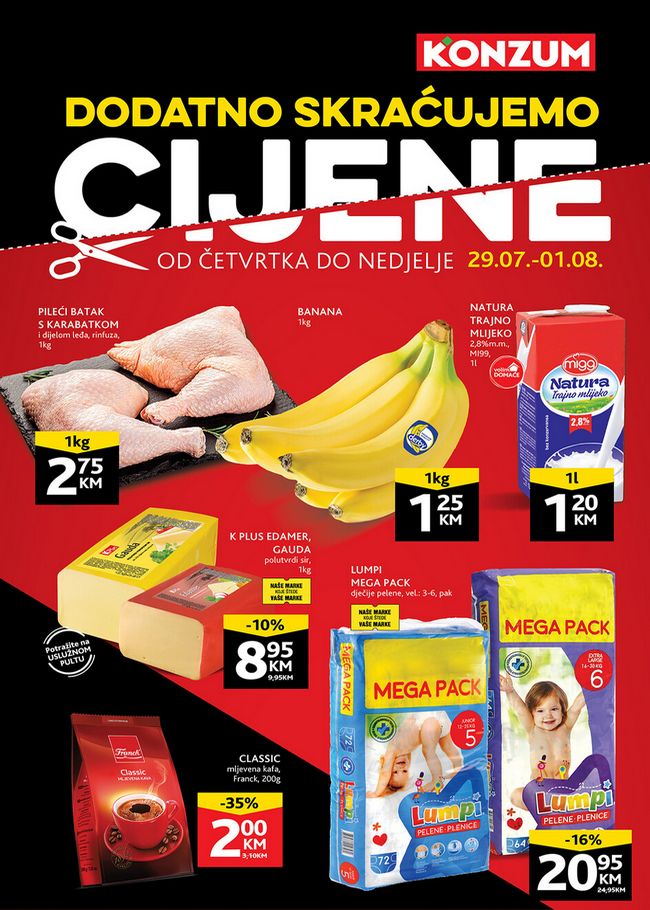 Konzum: Vikend akcija od 30.07. do 01.08.2021.