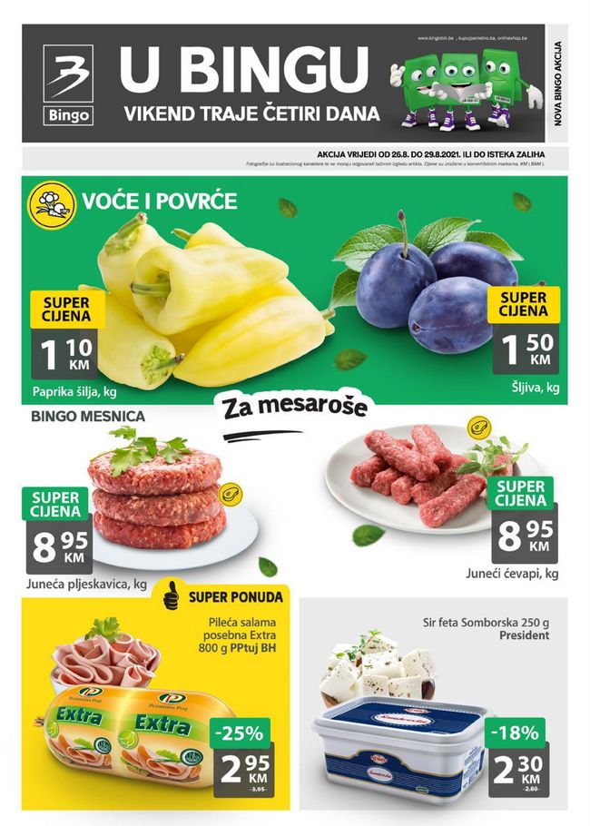 Bingo: Vikend akcija od 26. do 29.08.2021.