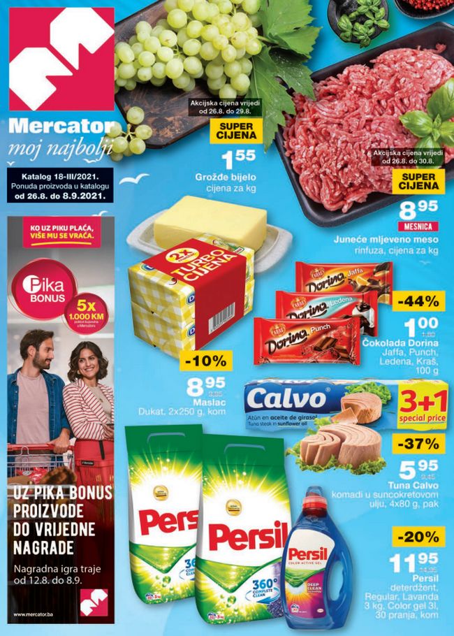 Mercator: Akcijski katalog od 26.08. do 08.09.2021.