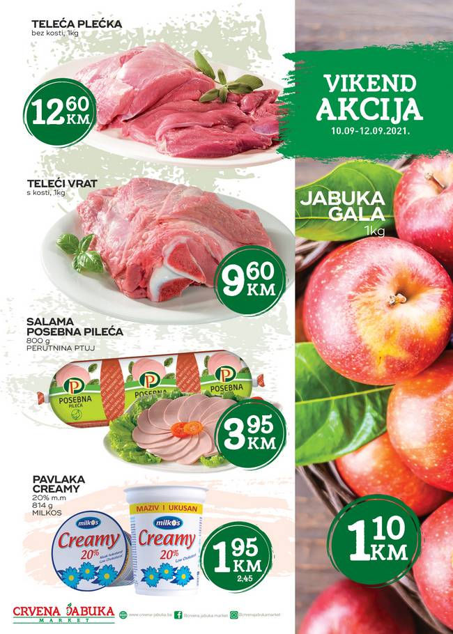 Crvena jabuka: Vikend akcija od 10. do 12.09.2021.