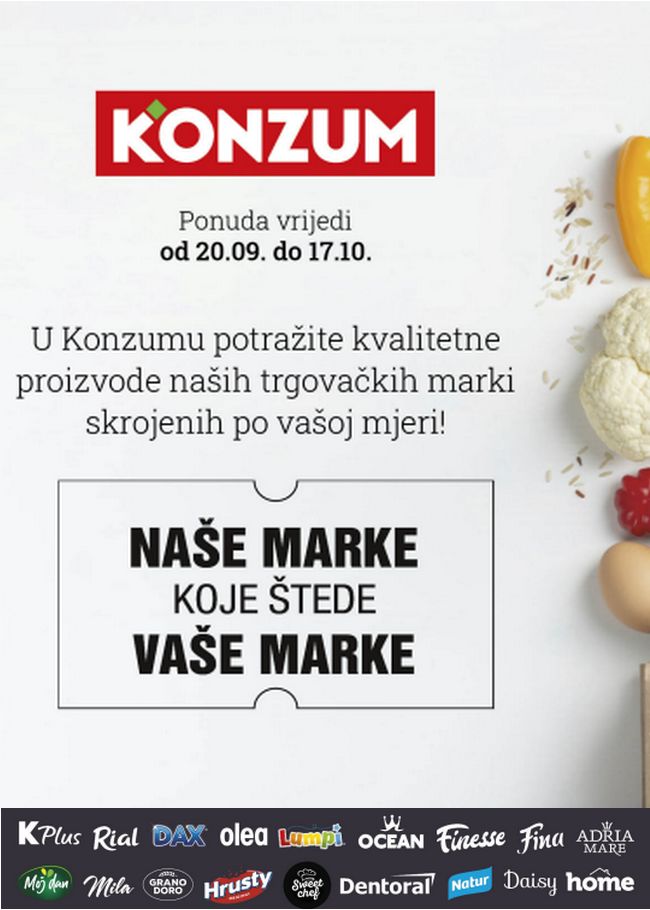 Konzum: Naše marke koje štede vaše marke! od 20.09. do 17.10.2021.