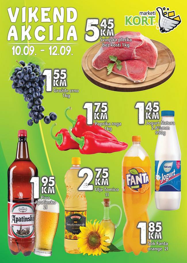 Kort marketi: Vikend akcija od 10. do 12.09.2021.