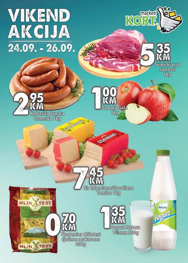 Kort marketi: Vikend akcija od 24. do 26.09.2021.
