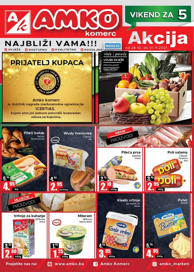 Amko komerc: Vikend akcija od 28.10. do 01.11.2021.