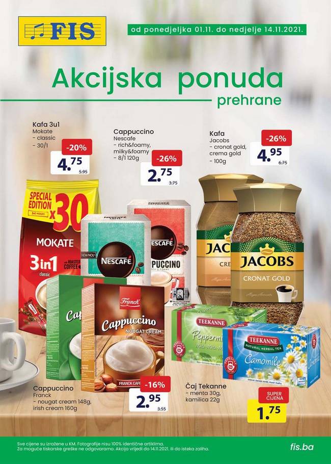 FIS: Akcijska ponuda prehrane od 01. do 14.11.2021.