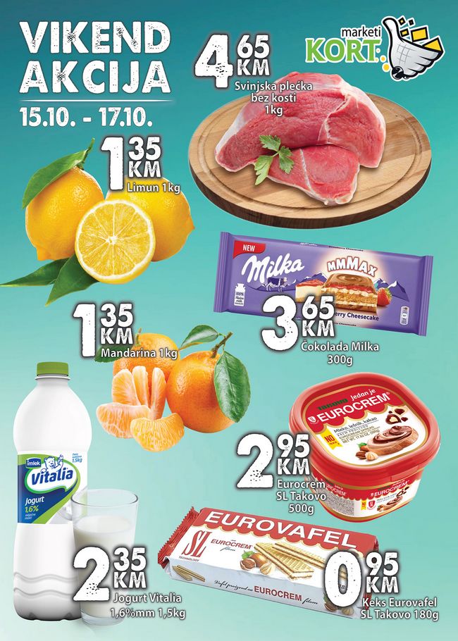 Kort marketi: Vikend akcija od 15. do 17.10.2021.
