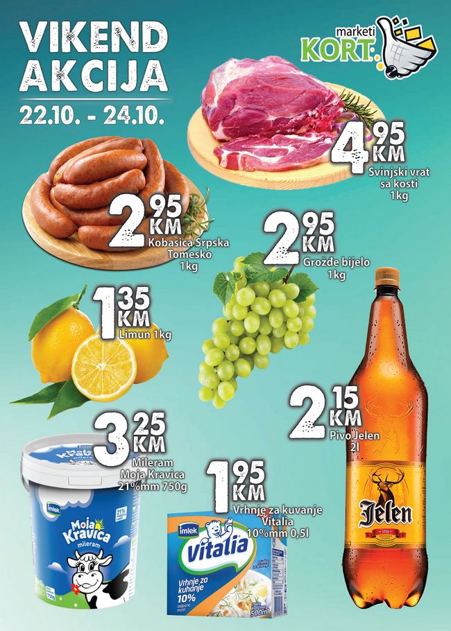 Kort marketi: Vikend akcija od 22. do 24.10.2021.