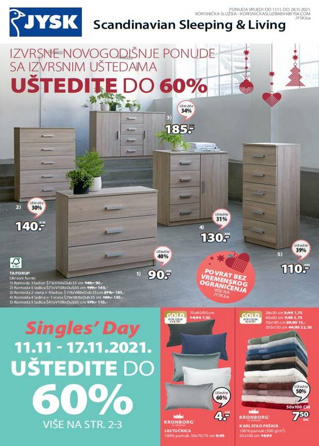 Jysk: Akcijski katalog od 11. do 28.11.2021.