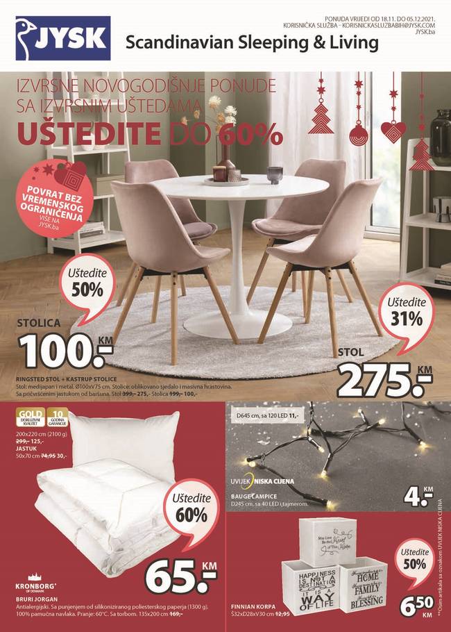 Jysk: Akcijski katalog od 18.11. do 05.12.2021.