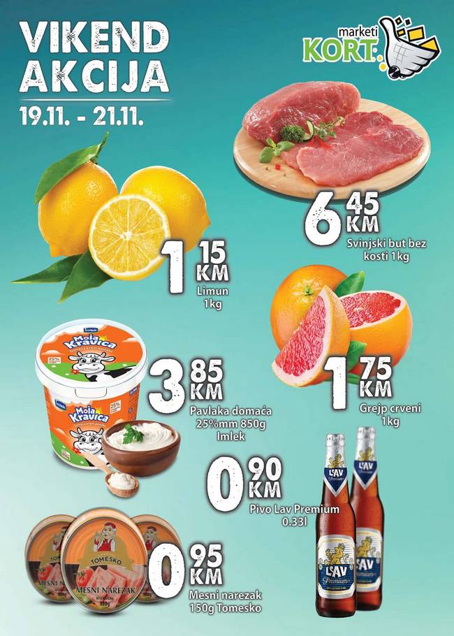 Kort marketi: Vikend akcija od 19. do 21.11.2021.