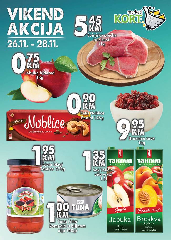 Kort marketi: Vikend akcija od 26. do 28.11.2021.