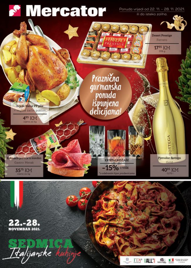 Mercator: Sedmica Italijanske kuhinje od 22. do 28.11.2021.