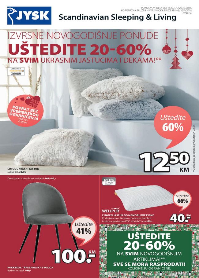 Jysk: Akcijski katalog od 16. do 22.12.2021.