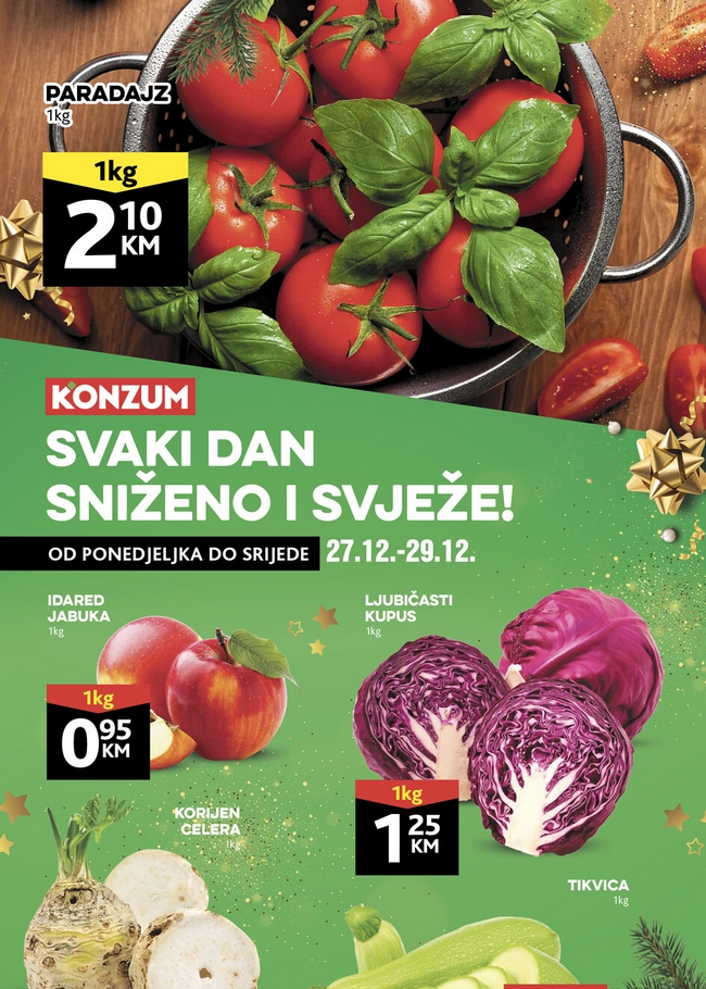 Konzum: Svježa ponuda od 27. do 29.12.2021,