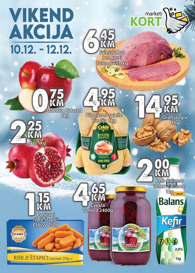 Kort marketi: Vikend akcija od 10. do 12.12.2021.