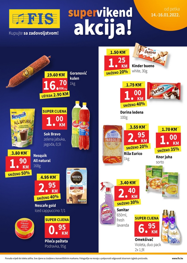 FIS vikend akcija od 14 do 16.01.2022 naslovna FIS: Vikend akcija od 14. do 16.01.2022.