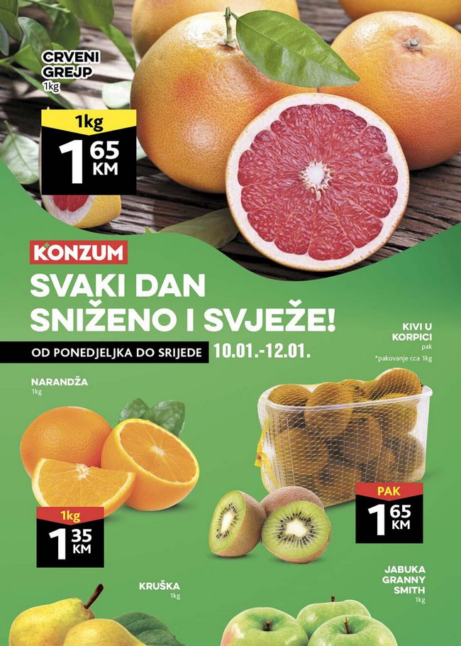 Konzum: Svježa ponuda od 10. do 12.01.2022.