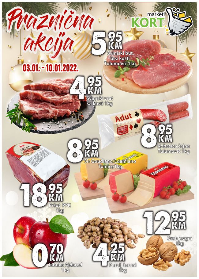 Kort marketi: Praznična akcija od 03. do 10.01.2022.