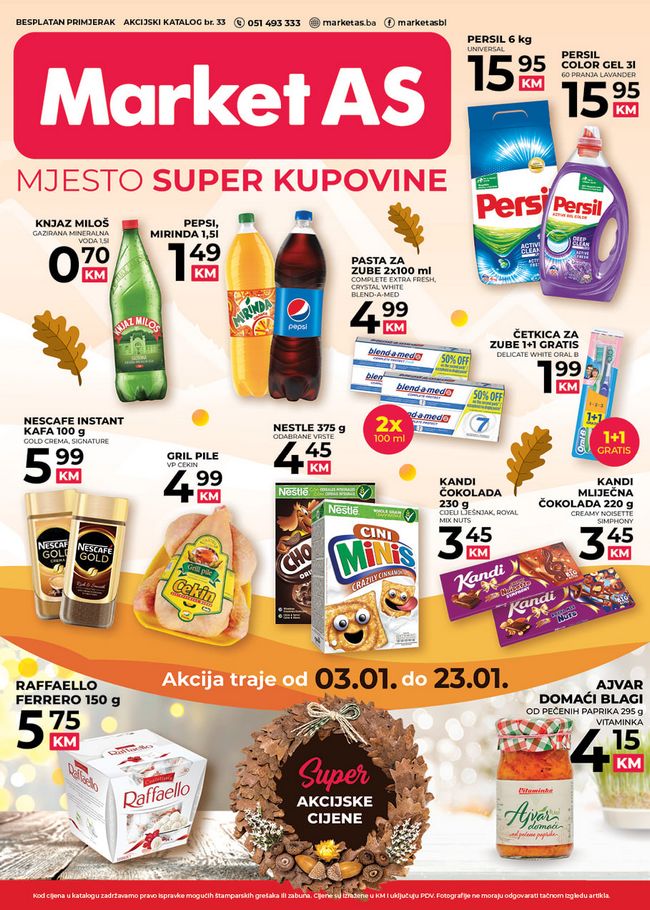Market AS: Akcijski katalog od 03. do 23.01.2022.