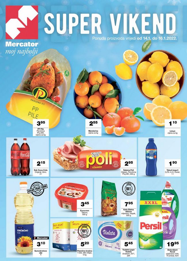 Mercator: Super vikend akcija od 14. do 16.01.2022.
