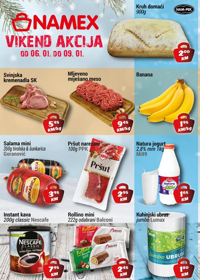 Namex: Vikend akcija od 06. do 09.01.2022.