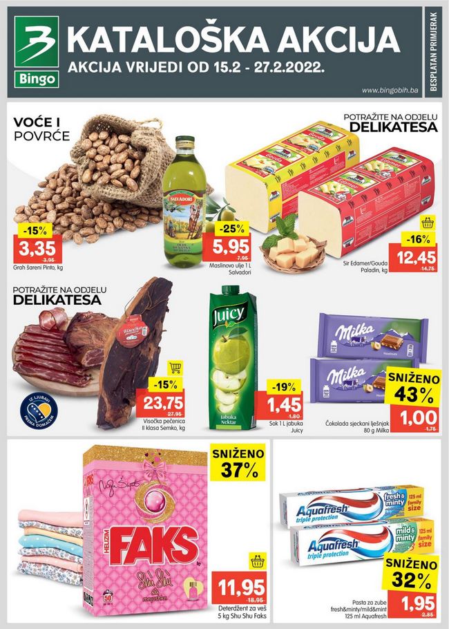 Bingo: Akcijski katalog za FBiH od 15. do 27.02.2022.