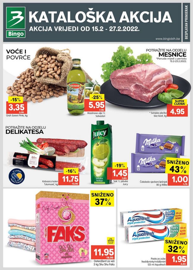 Bingo: Akcijski katalog za RS od 15. do 27.02.2022.