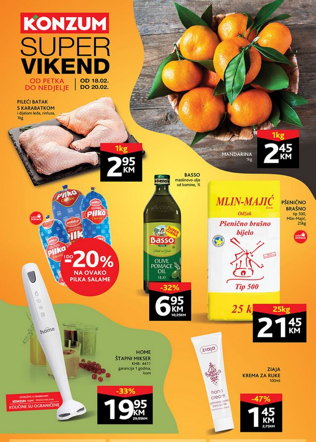 Konzum: Super vikend akcija od 18. do 20.02.2022.