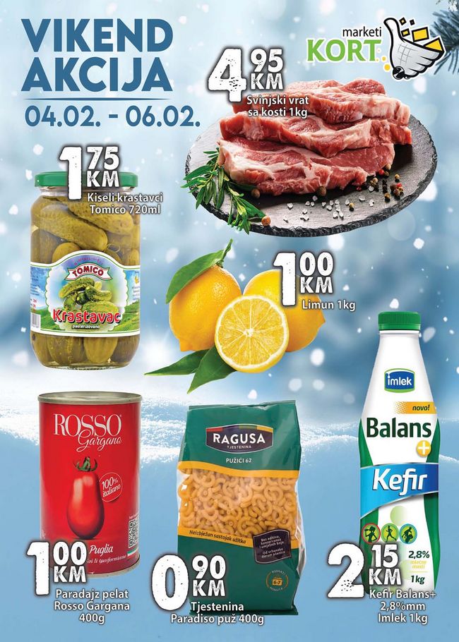 Kort marketi: Vikend akcija od 04. do 06.02.2022.