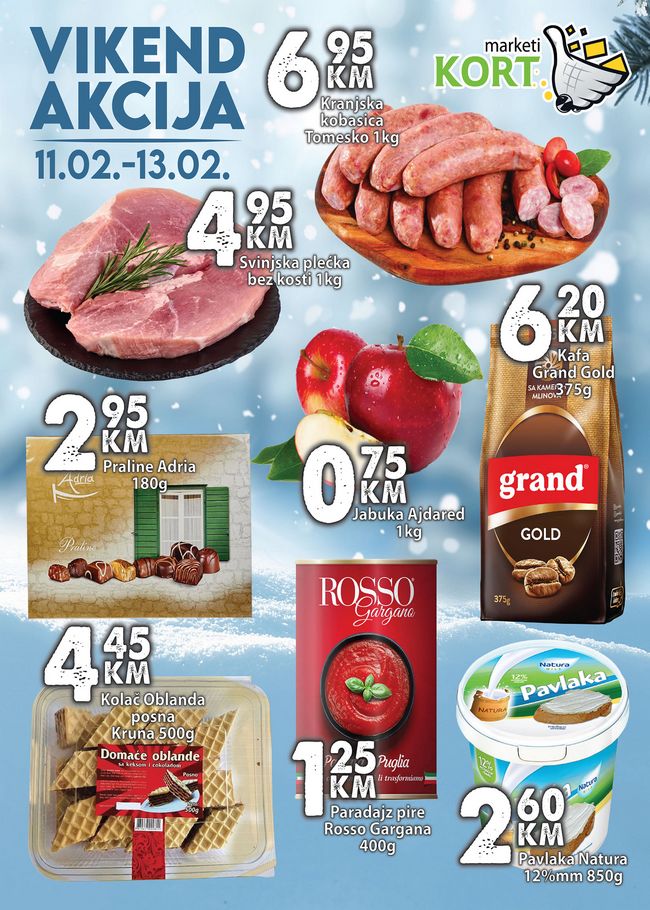 Kort marketi: Vikend akcija od 11. do 13.02.2022.