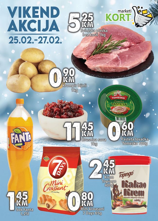 Kort marketi: Vikend akcija od 25. do 27.02.2022.