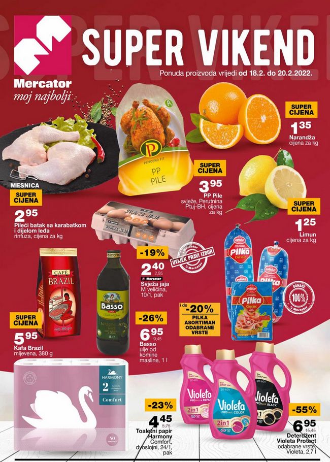 Mercator: Super vikend akcija od 18. do 20.02.2022.