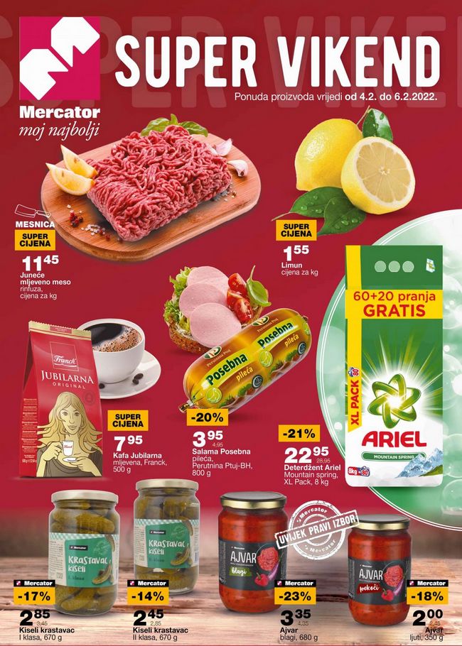 Mercator: Vikend akcija od 04. do 06.02.2022.