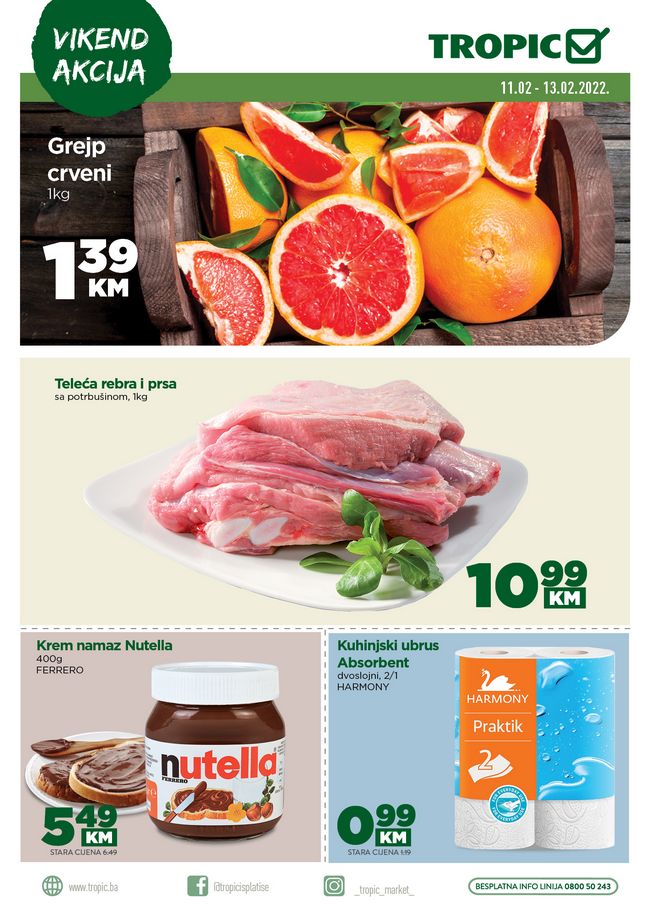 Tropic vikend akcija od 11. do 13.02.2022. Tropic: Vikend akcija od 11. do 13.02.2022.