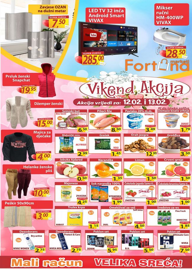 fortuna vikend akcija od 12. do 13.02.2022. Fortuna marketi: Vikend akcija od 12. do 13.02.2022.