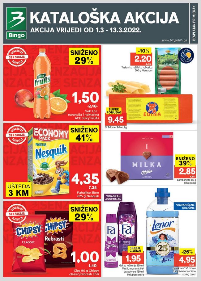 Bingo: Akcijski katalog za FBiH od 01. do 13.03.2022.