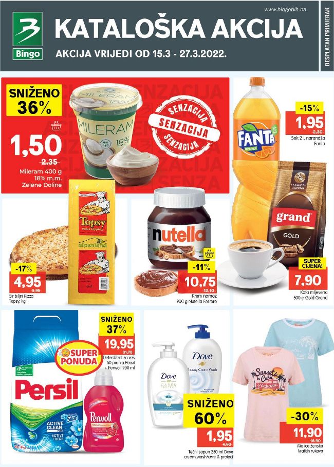 Bingo: Akcijski katalog za RS od 15. do 27.03.2022.