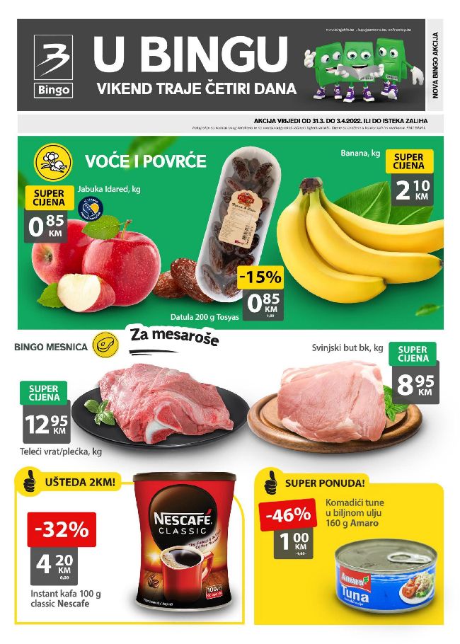 Bingo Vikend Akcija za RS od 31.03. do 03.04.2022.-naslovna Bingo: Vikend Akcija za RS od 31.03. do 03.04.2022.