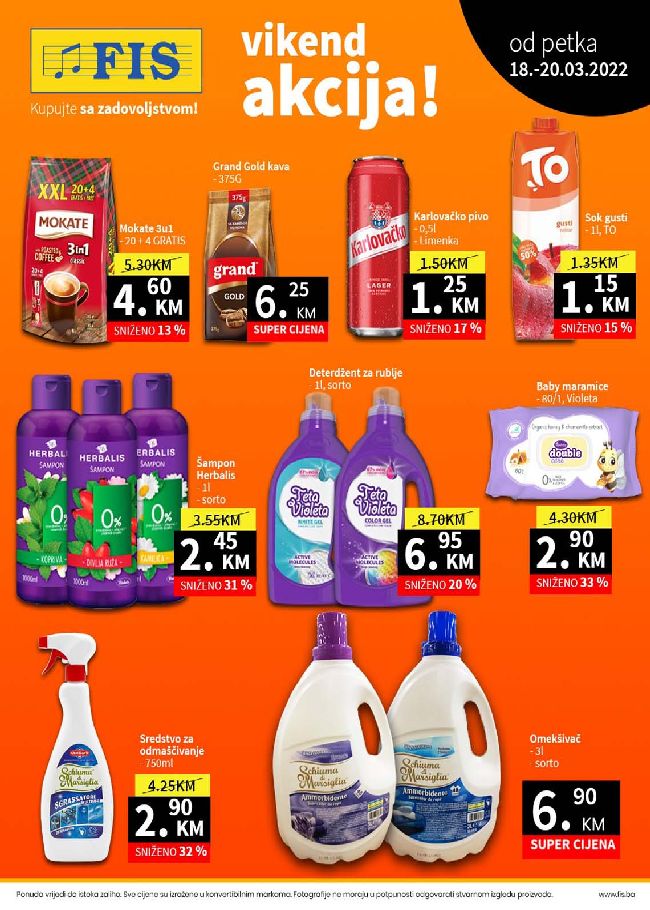 FIS: Vikend akcija od 18. do 20.03.2022.