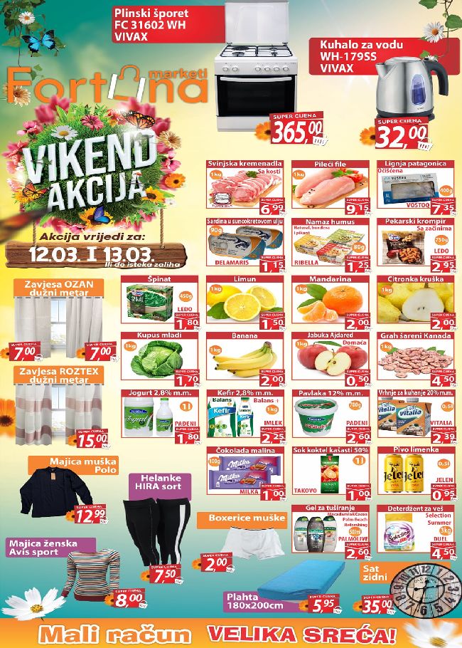 Fortuna marketi: Vikend akcija od 12.03. do 13.03.2022.