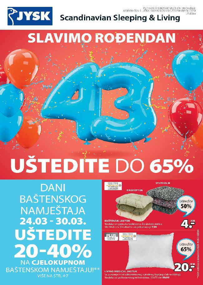 Jysk: Akcijski katalog od 24.03. do 06.04.2022.