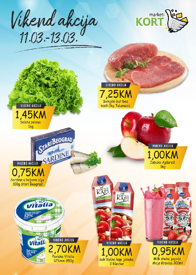 Kort marketi: Vikend akcija od 11. do 13.03.2022.