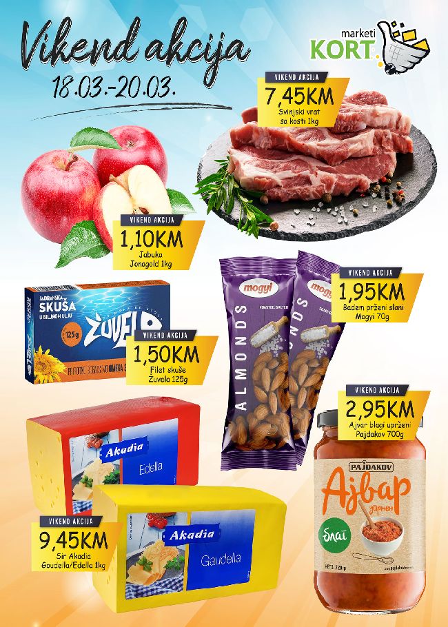 Kort marketi: Vikend akcija od 18. do 20.03.2022.