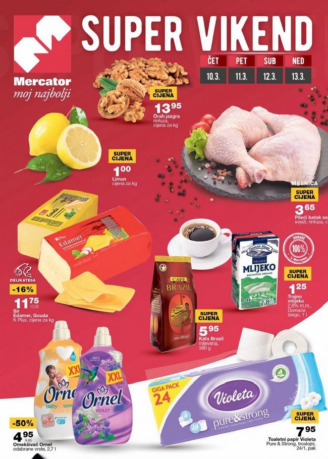 Mercator: Super vikend akcija od 10. do 13.03.2022.