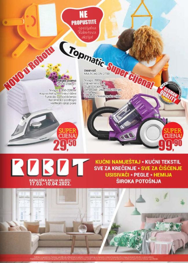 Robot Akcijski katalog od 17.03. do 10.04.2022 naslovna Robot: Akcijski katalog od 17.03. do 10.04.2022.