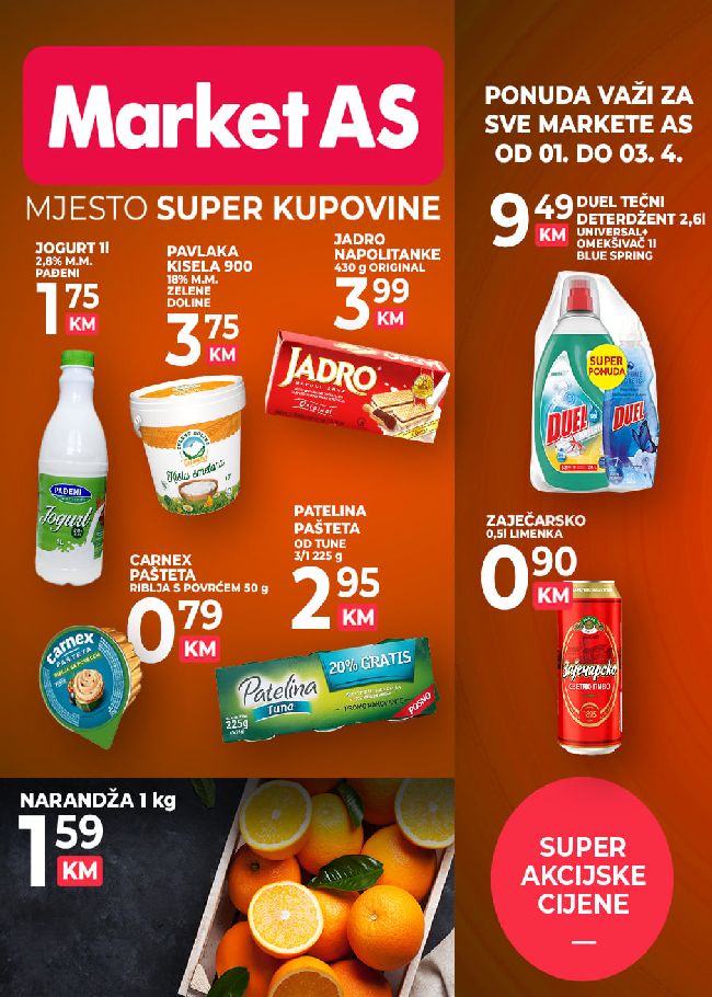Market AS Vikend akcija od 01. do 03.04.2022. naslovna Market AS: Vikend akcija od 01. do 03.04.2022.