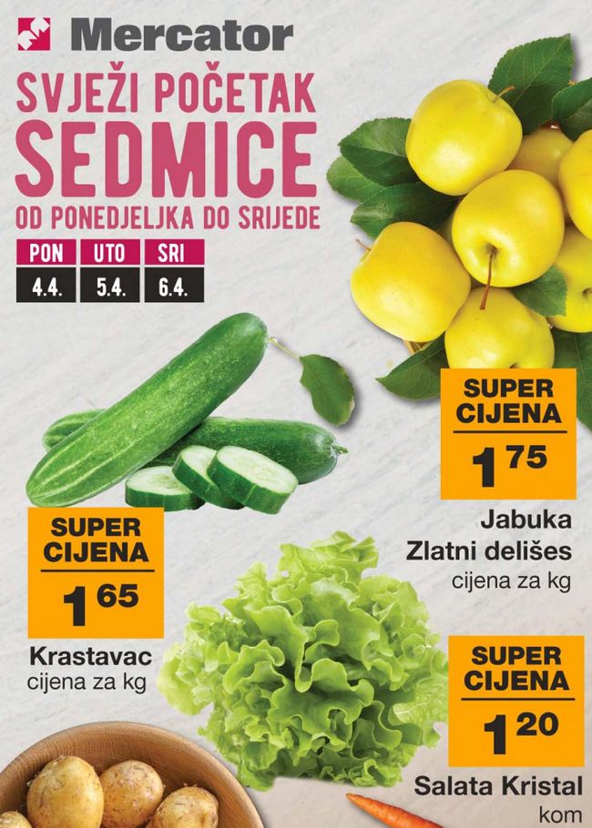 Mercator: Svježi početak sedmice od 04. do 06.04.2022.