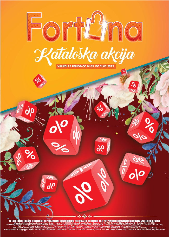 Fortuna Marketi Akcijski katalog od 01. do 31.05.2022 naslovna Fortuna Marketi: Akcijski katalog od 01. do 31.05.2022.