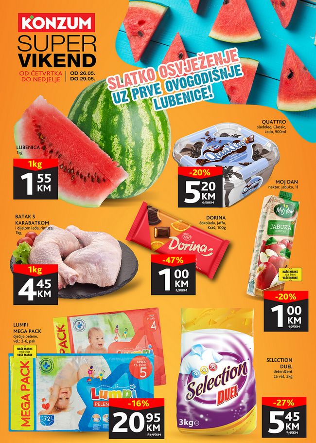 Konzum: Super vikend akcija od 26. do 29.05.2022.
